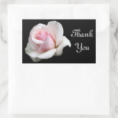 Danke, Pink Rose Grußaufkleber-Etikett Rechteckiger Aufkleber (Tasche)