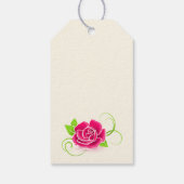 Danke Pink Rose Illustration Geschenkanhänger (Rückseite)