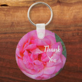 Danke Pink Rose Petal Blume Bloom Foto Schlüsselanhänger (Vorderseite)