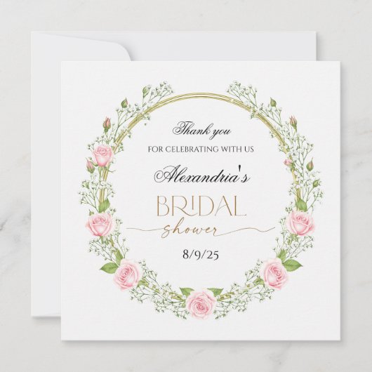 Danke Pink Roses & Baby's Breathe (Vorderseite)