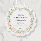 Danke Pink Roses & Baby's Breathe Geschenkanhänger (Vorderseite)