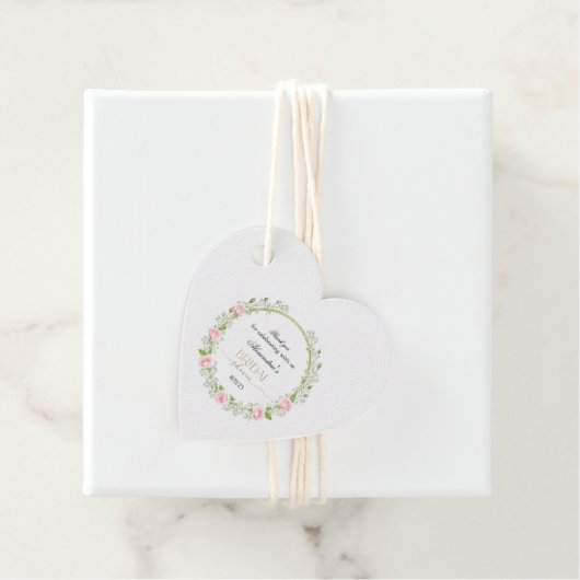 Danke Pink Roses & Baby's Breathe Geschenkanhänger (Beispiel)