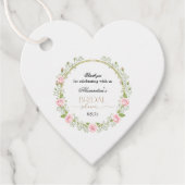 Danke Pink Roses & Baby's Breathe Geschenkanhänger (Vorderseite)