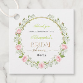 Danke Pink Roses & Baby's Breathe Geschenkanhänger