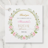 Danke Pink Roses & Baby's Breathe Geschenkanhänger (Vorderseite)