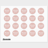 Danke Pink Sparkle Runder Aufkleber (Blatt)