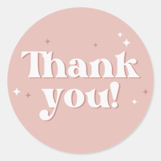 Danke Pink Sparkle Runder Aufkleber