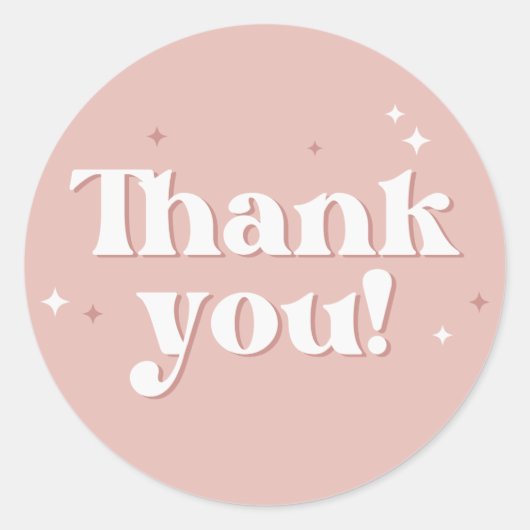 Danke Pink Sparkle Runder Aufkleber (Vorderseite)
