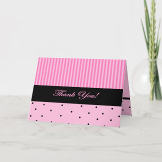 Danke, Pink Stripe Dankeskarte
