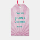 Danke Pink Sunray mit einer Shabby Textur Geschenkanhänger (Vorderseite)