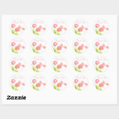Danke Pink Tulips Blumenmuster Sticker (Blatt)