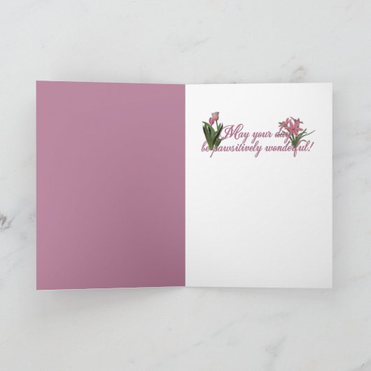 Danke - Pink Tulips - Boston Terrier (Innenseite)