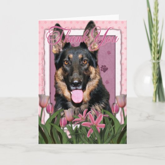 Danke - Pink Tulips - German Shepherd - Kuno (Vorderseite)
