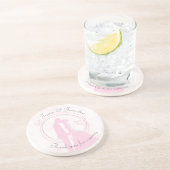 "Danke" Pink Wedding Sandstone Drink Untersetzer (Seite)