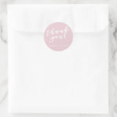 Danke | Pinselschrift Dusty Pink Wedding Runder Aufkleber (Tasche)
