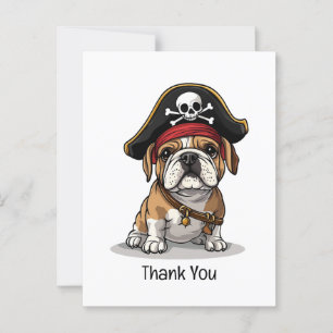 Danke Pirat Englisch Bulldogge Totenkopf Postkarte
