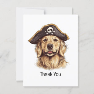 Danke Pirat Golden Retriever Hundeschädel Postkarte