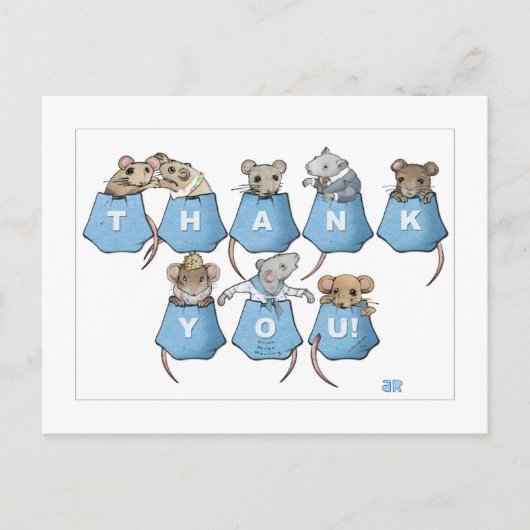 Danke, Pocket Mäuse Postcard Postkarte (Vorderseite)