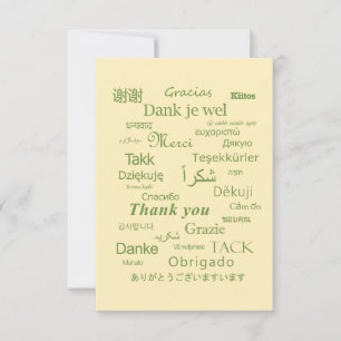 "Danke" Polyglot Typografie Grün Eier Weiß Dankeskarte