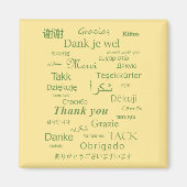 "Danke" Polyglot Typografie Grün Eier Weiß Magnet (Vorne)