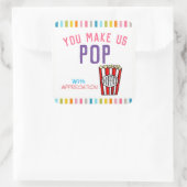 Danke Popcorn Wertschätzung Quadratischer Aufkleber (Tasche)