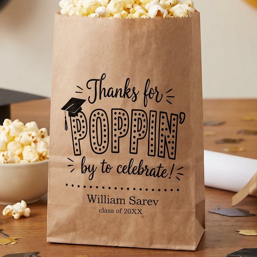 Danke Poppin White Modern Popcorn Design Geschenktütchen