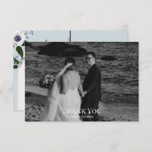 Danke Post Card: Anemone & blue delphinium (Vorne/Hinten)