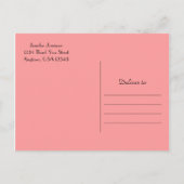 Danke Postcard, Coral Pink Rose Petals Postkarte (Rückseite)