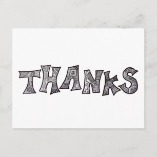 Danke Postcard in Schwarzweiß Postkarte