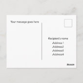 Danke, Postkarte. Exotischer rosa Vogel, duskyblau Postkarte (Rückseite)