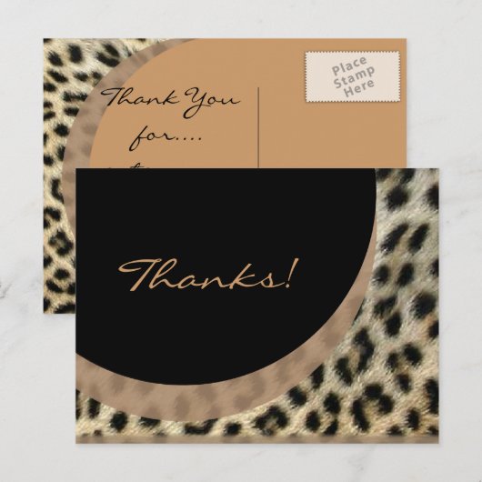 Danke Postkarten-Leopard-Druck Postkarte (Vorne/Hinten)