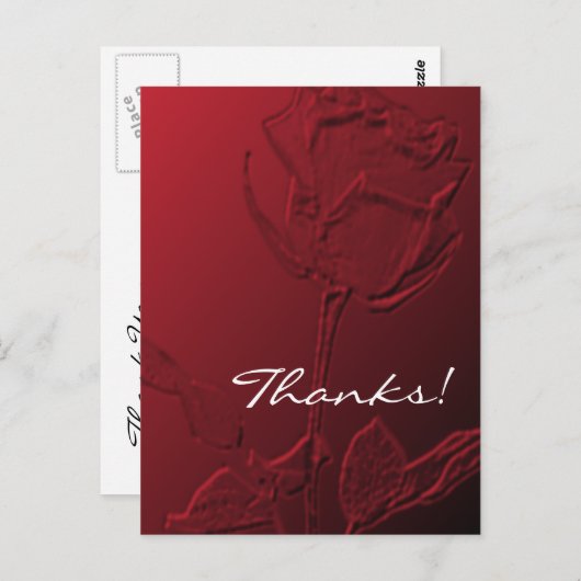 Danke Postkarten-Rote Rose Postkarte (Vorne/Hinten)