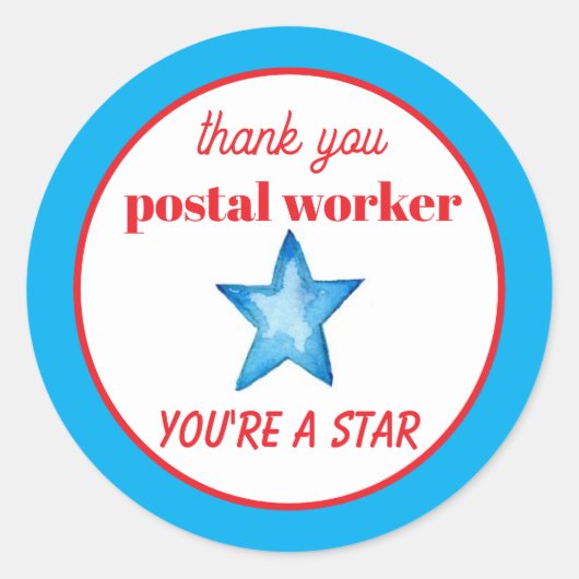 Danke Postmitarbeiter Sie sind ein Star Runder Aufkleber (Vorderseite)