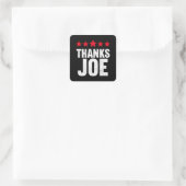 Danke Präsident Joe Biden Danke Joe Quadratischer Aufkleber (Tasche)