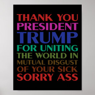 Danke Präsident Trump für die Einigung der Welt -  Poster