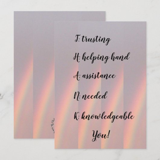 Danke Prism Flat Grußkarte (Vorne/Hinten)