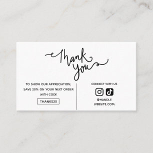 Danke Promo-Code 2025 Social Media Ihr Logo Visitenkarte