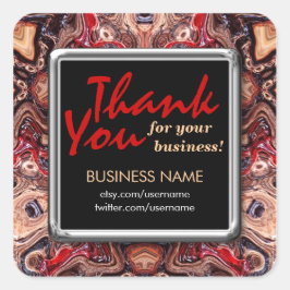 Danke Psychedelic Grain Busines Square Aufkleber