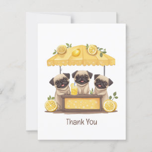 Danke Pug-Hunde-Limonadenstand Postkarte