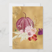 Danke Pumpkin Floral Erntedank Mittagessen Einladung (Rückseite)