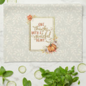 Danke Pumpkin Frame Geschirrtuch (Gefaltet)