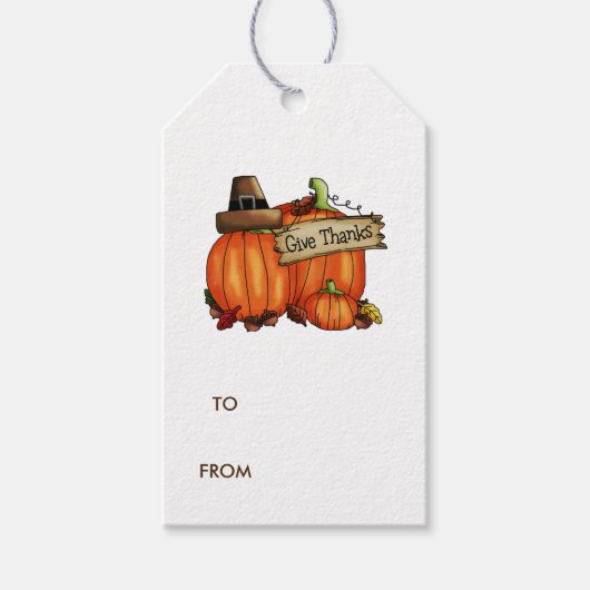 Danke Pumpkin Geschenkanhänger (Vorderseite)