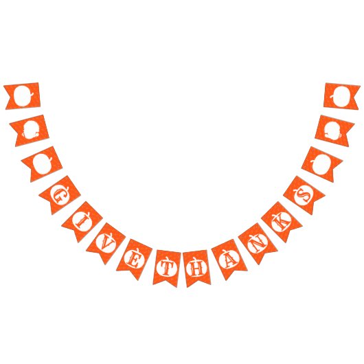 Danke Pumpkin Orange Gemustert Erntedank Wimpelkette (Alle)