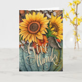 Danke, Pumpkin und Sunblumen Karte (Gelbe Blume)
