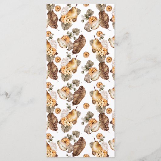 Danke Pumpkin Wreath Erntedank Menu Menükarte (Rückseite)