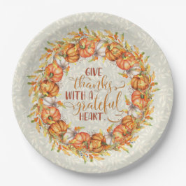 Danke Pumpkin Wreath Pappteller