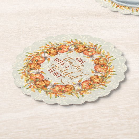 Danke Pumpkin Wreath Untersetzer (angewinkelt)