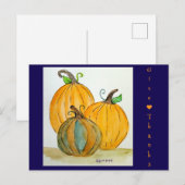 Danke - Pumpkins Feiertagspostkarte (Vorne/Hinten)