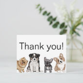 Danke, Puppy, Corgi, French Bulldog, Spitz Postkarte (Stehend Vorderseite)