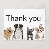 Danke, Puppy, Corgi, French Bulldog, Spitz Postkarte (Vorderseite)